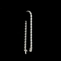 14K White Gold 7-Inch Tennis Bracelet with East-West Set Oval Cut Lab Diamonds - 10.54 Carats Total Diamond Weight - Covaloro Fine Jewelry