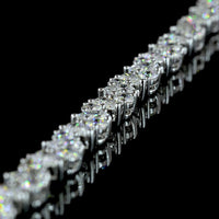 14K White Gold 7-Inch Tennis Bracelet with Pear and Round Lab Diamonds in Prong Setting - 5.99 Carat Total Diamond Weight - Covaloro Fine Jewelry
