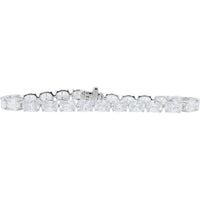 14K White Gold 7-Inch Tennis Bracelet with Prong-Set Lab Grown Round Diamonds - 14.75 Carat Total Diamond Weight