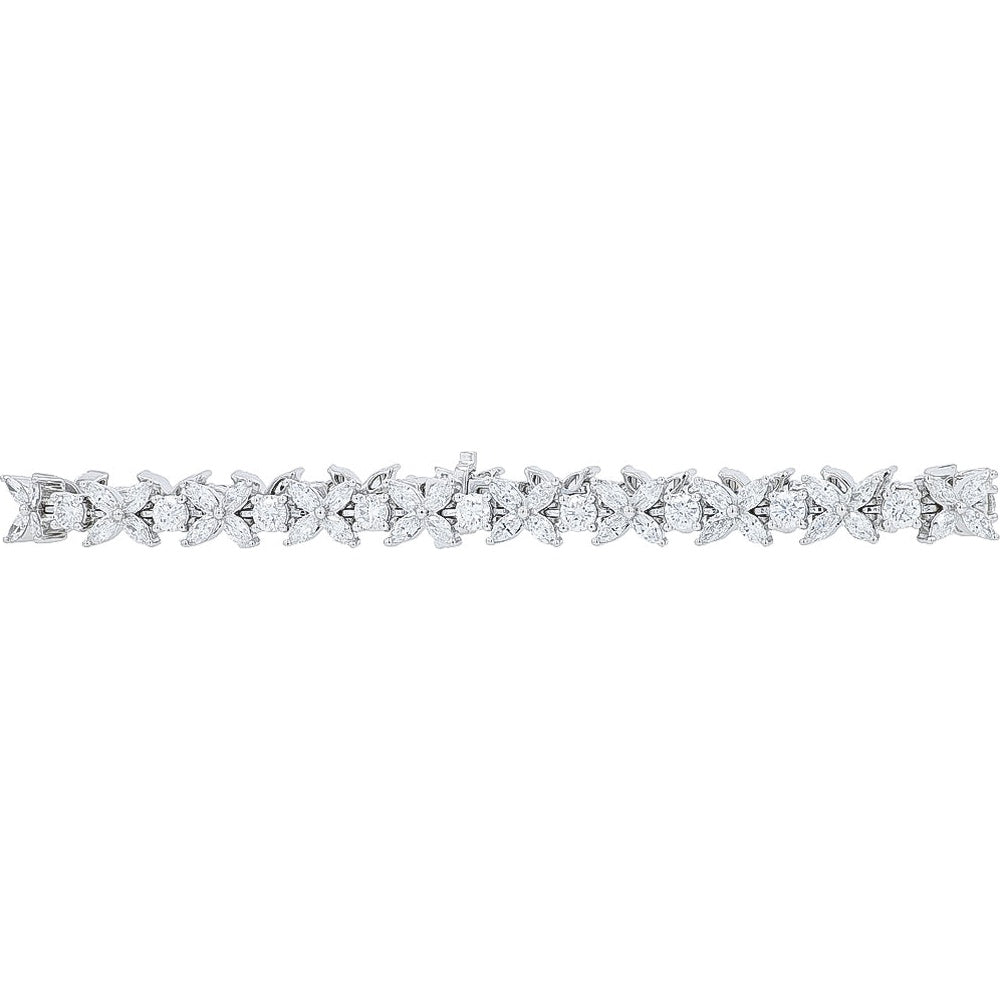 14K White Gold 7-Inch Tennis Bracelet with Prong-Set Lab Grown Round Diamonds - 5.24 Carat Total Diamond Weight