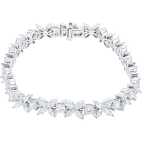 14K White Gold 7-Inch Tennis Bracelet with Prong-Set Lab Grown Round Diamonds - 5.24 Carat Total Diamond Weight