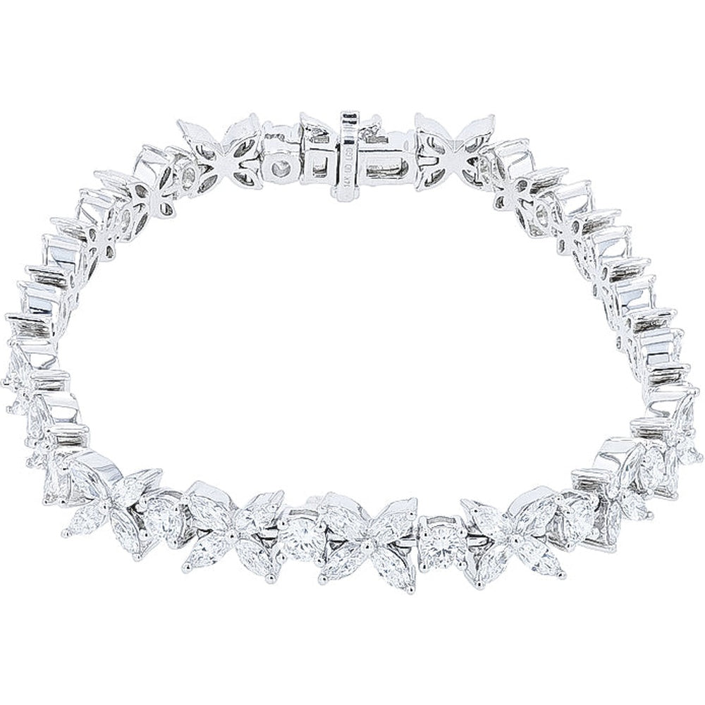 14K White Gold 7-Inch Tennis Bracelet with Prong-Set Lab Grown Round Diamonds - 5.24 Carat Total Diamond Weight
