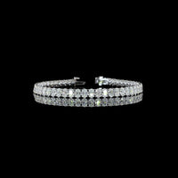 14K White Gold 7-Inch Tennis Bracelet with Prong-Set Oval Cut Lab Diamonds - 11.18 Carat Total Weight, E-F Color VS Clarity - Covaloro Fine Jewelry