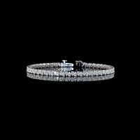 14K White Gold 7-Inch Tennis Bracelet with Prong-Set Pear Shape Lab Diamonds - 4.09 Carats Total Diamond Weight - Covaloro Fine Jewelry