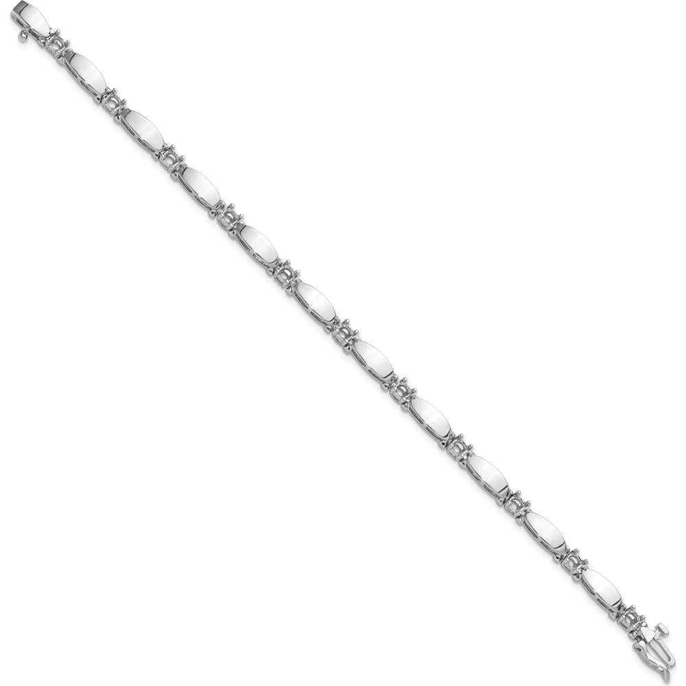 14K White Gold 7-Inch Tennis Bracelet with Prong Set Round Diamonds - 1.87 Carat Total Diamond Weight by Monteluci Fine Jewelry