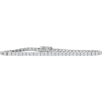 14K White Gold 7-Inch Tennis Bracelet with Prong-Set Round Diamonds - 5.00 Carat Total Diamond Weight