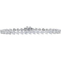 14K White Gold 7-Inch Tennis Bracelet with Prong-Set Round Diamonds - 9.00 Carat Total Diamond Weight