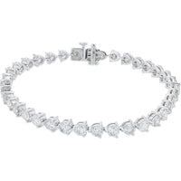 14K White Gold 7-Inch Tennis Bracelet with Prong-Set Round Diamonds - 9.00 Carat Total Diamond Weight
