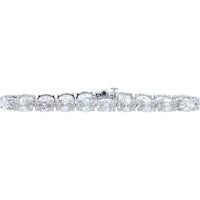 14K White Gold 7-Inch Tennis Bracelet with Prong-Set Round Lab Grown Diamonds - 19.25 Carat Total Diamond Weight