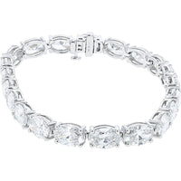 14K White Gold 7-Inch Tennis Bracelet with Prong-Set Round Lab Grown Diamonds - 19.25 Carat Total Diamond Weight