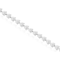 14K White Gold 7-Inch Tennis Bracelet with Prong-Set Round Lab-Grown Diamonds - 4.00 Carat Total Diamond Weight - Royal Jewelry
