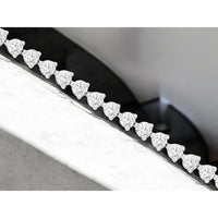 14K White Gold 7-Inch Tennis Bracelet with Prong-Set Round Lab-Grown Diamonds - 4.00 Carat Total Diamond Weight - Royal Jewelry
