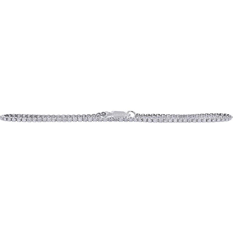 14K White Gold 7-Inch Tennis Bracelet with Round Diamonds - 1.00 Carats Total Diamond Weight