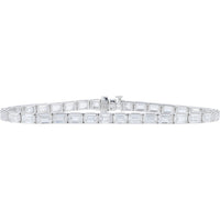 14K White Gold 7-Inch Tennis Bracelet with Seamless Lab Grown Diamonds - 11.00 Carat Total Diamond Weight