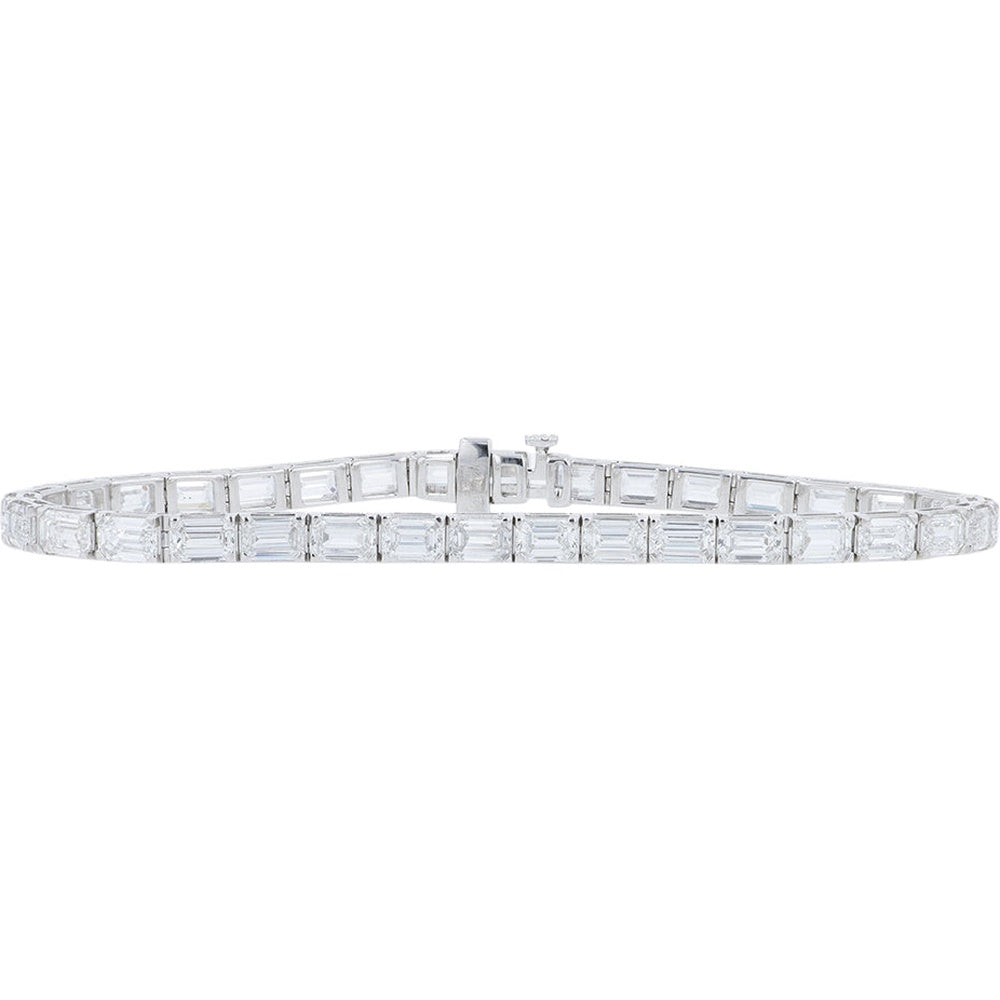14K White Gold 7-Inch Tennis Bracelet with Seamless Lab Grown Diamonds - 11.00 Carat Total Diamond Weight