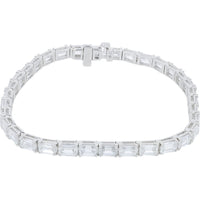 14K White Gold 7-Inch Tennis Bracelet with Seamless Lab Grown Diamonds - 11.00 Carat Total Diamond Weight