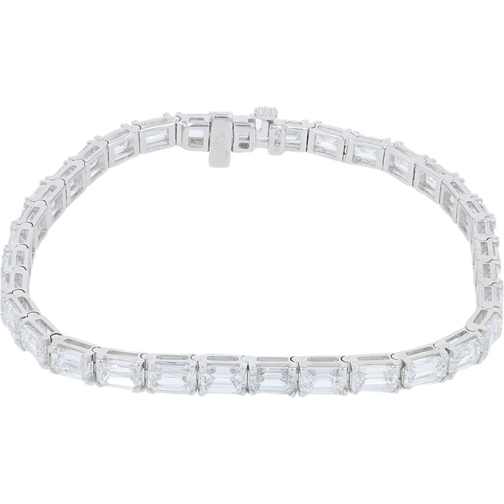 14K White Gold 7-Inch Tennis Bracelet with Seamless Lab Grown Diamonds - 11.00 Carat Total Diamond Weight