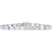 14K White Gold 7-Inch Tennis Bracelet with Step-Cut Lab Grown Diamonds - 23.10 Carat Total Diamond Weight