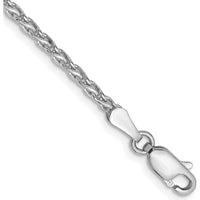 14K White Gold 7" Parisian Wheat Bracelet with Lobster Clasp - 2.25mm Width by Oro Pregiato