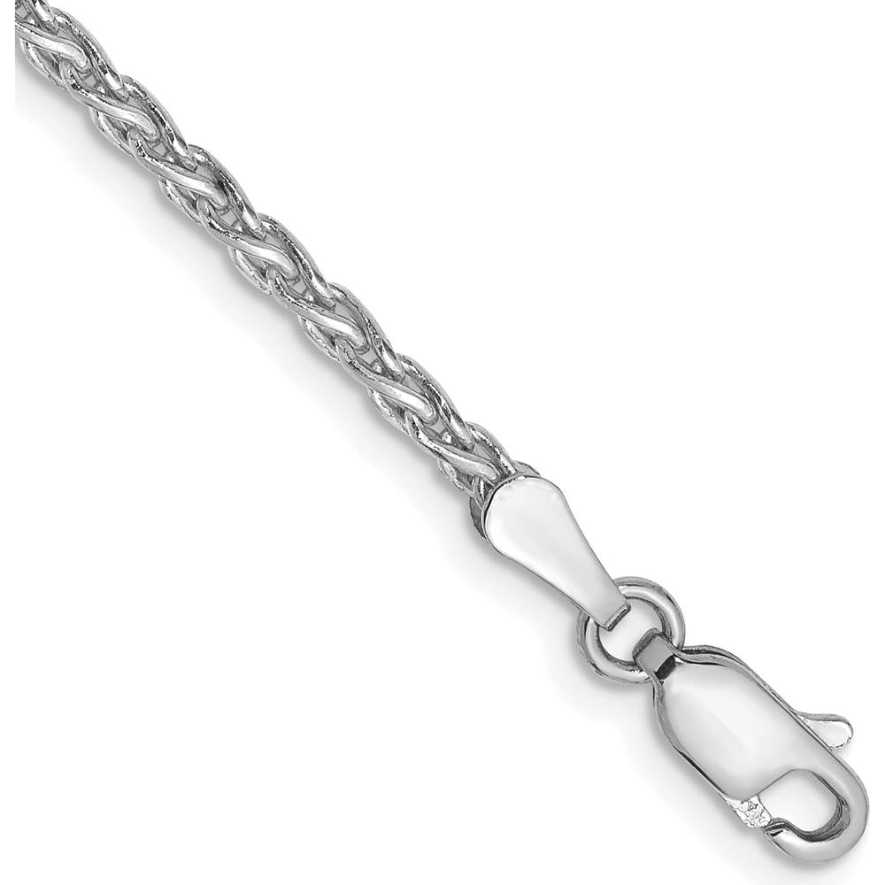 14K White Gold 7" Parisian Wheat Bracelet with Lobster Clasp - 2.25mm Width by Oro Pregiato