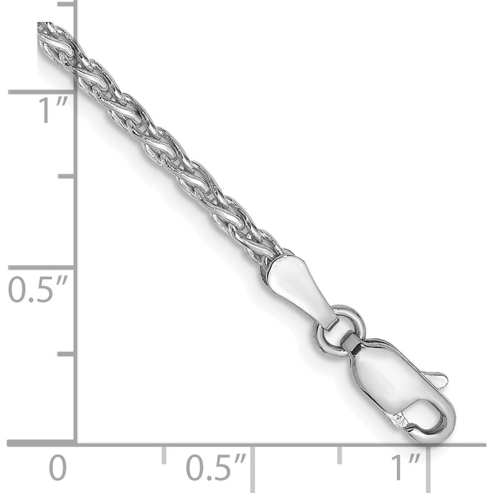 14K White Gold 7" Parisian Wheat Bracelet with Lobster Clasp - 2.25mm Width by Oro Pregiato
