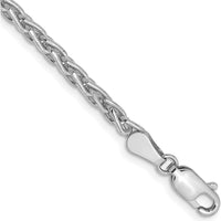 14K White Gold 7" Parisian Wheat Bracelet with Lobster Clasp - Polished Finish by Oro Pregiato