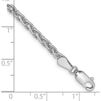 14K White Gold 7" Parisian Wheat Bracelet with Lobster Clasp - Polished Finish by Oro Pregiato