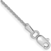 14K White Gold 7" Parisian Wheat Chain Bracelet with Lobster Clasp - 1.2mm Width by Oro Pregiato
