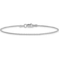 14K White Gold 7" Parisian Wheat Chain Bracelet with Lobster Clasp - 1.2mm Width by Oro Pregiato