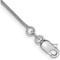 14K White Gold 7" Polished Snake Chain Bracelet with Lobster Clasp by Oro Pregiato
