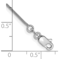 14K White Gold 7" Polished Snake Chain Bracelet with Lobster Clasp by Oro Pregiato