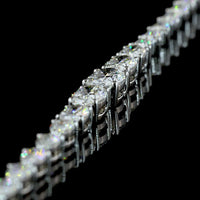 14K White Gold 7" Riviera Bracelet with East-West Set Oval and Pear Lab Diamonds - 5.55 Carats Total Diamond Weight - Covaloro Fine Jewelry