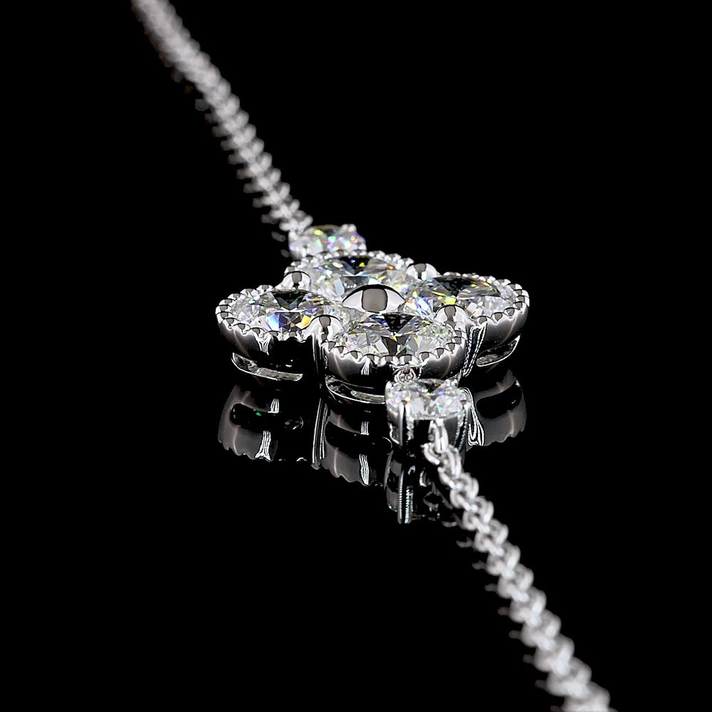 14K White Gold 7" Special Bracelet with 6 Brilliant Cut Lab Diamonds - 3.07 Carats Total Diamond Weight - Covaloro Fine Jewelry