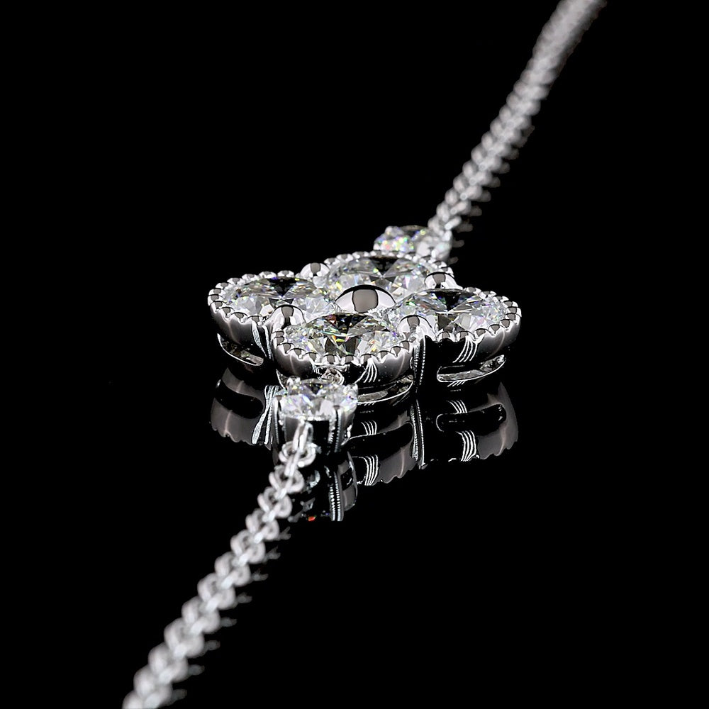 14K White Gold 7" Special Bracelet with 6 Brilliant Cut Lab Diamonds - 3.07 Carats Total Diamond Weight - Covaloro Fine Jewelry