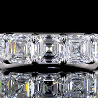 14K White Gold 7-Stone Asscher Cut Lab Diamond Eternity Band - 1.99 Carats Total Diamond Weight - Covaloro Fine Jewelry