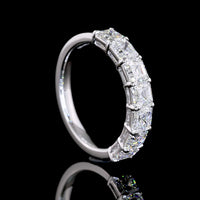 14K White Gold 7-Stone Asscher Cut Lab Diamond Eternity Band - 1.99 Carats Total Diamond Weight - Covaloro Fine Jewelry