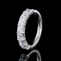 14K White Gold 7-Stone Asscher Cut Lab Diamond Eternity Band - 1.99 Carats Total Diamond Weight - Covaloro Fine Jewelry