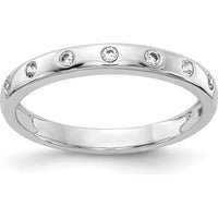 14K White Gold 7-Stone Diamond Band with Round Diamonds - 0.14 Carat Total Diamond Weight by 0