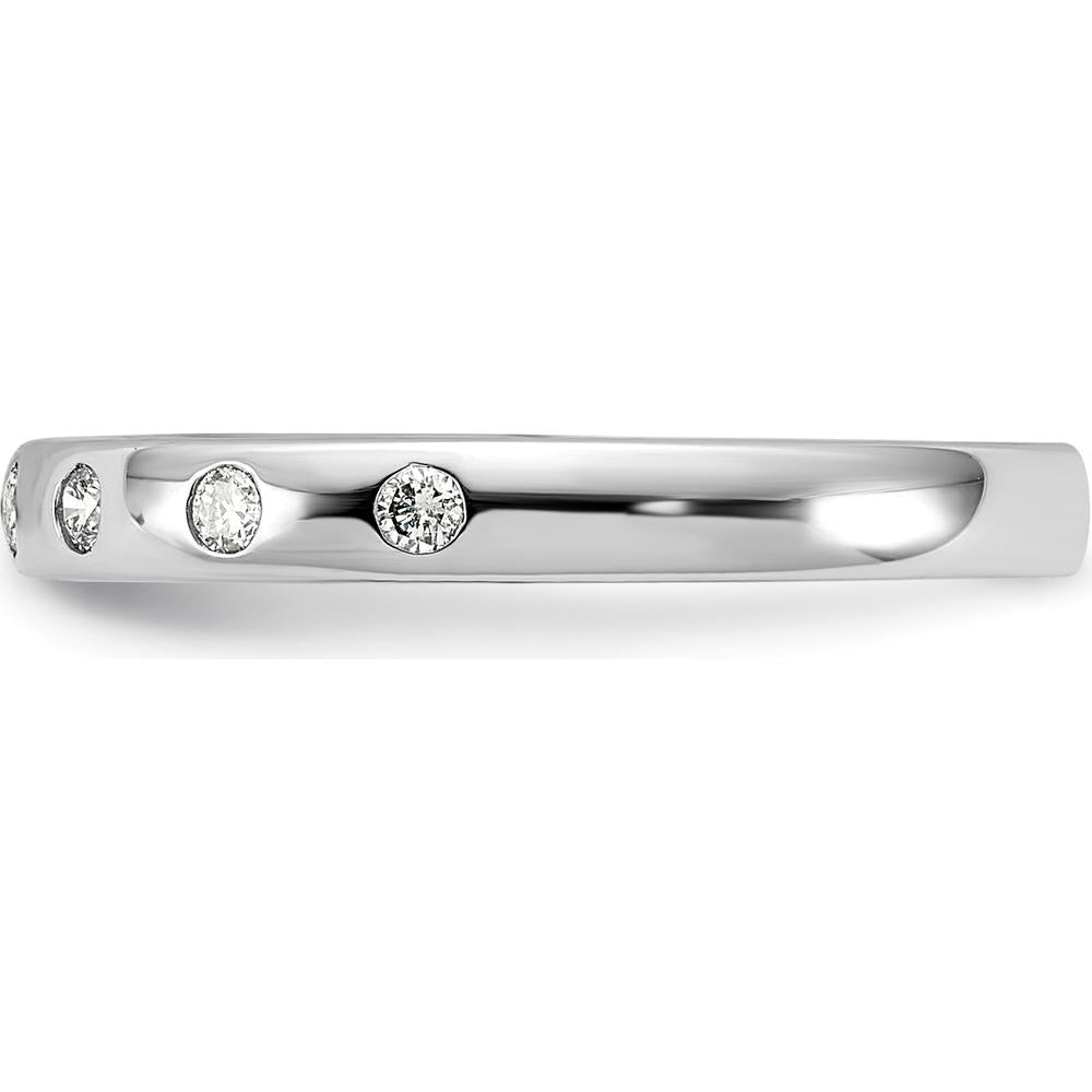 14K White Gold 7-Stone Diamond Band with Round Diamonds - 0.14 Carat Total Diamond Weight by 0