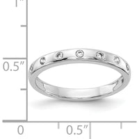 14K White Gold 7-Stone Diamond Band with Round Diamonds - 0.14 Carat Total Diamond Weight by 0