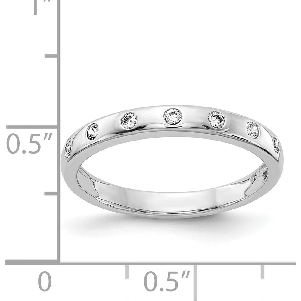 14K White Gold 7-Stone Diamond Band with Round Diamonds - 0.14 Carat Total Diamond Weight by 0