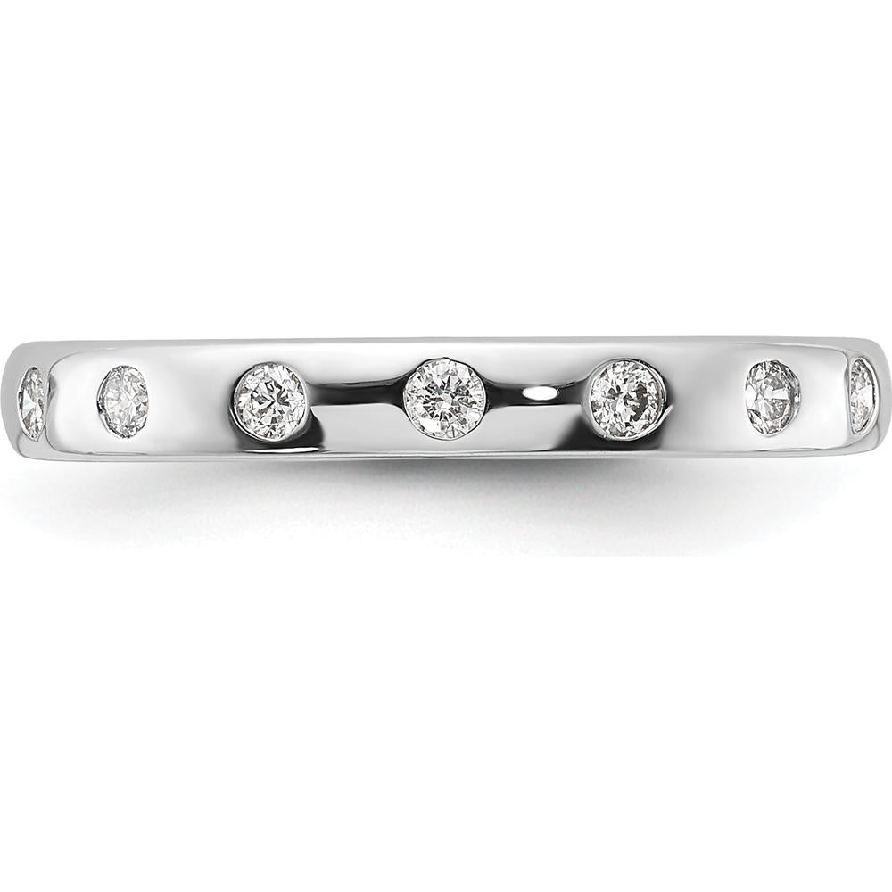 14K White Gold 7-Stone Diamond Band with Round Diamonds - 0.14 Carat Total Diamond Weight by 0