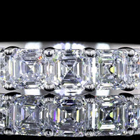 14K White Gold 7-Stone Eternity Band with Asscher Cut Lab Diamonds - 0.99 Carats Total Diamond Weight - Covaloro Fine Jewelry