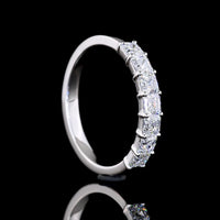 14K White Gold 7-Stone Eternity Band with Asscher Cut Lab Diamonds - 0.99 Carats Total Diamond Weight - Covaloro Fine Jewelry