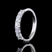 14K White Gold 7-Stone Eternity Band with Asscher Cut Lab Diamonds - 0.99 Carats Total Diamond Weight - Covaloro Fine Jewelry