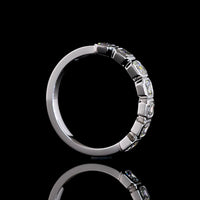 14K White Gold 7-Stone Eternity Band with Bezel-Set Asscher Cut Lab Diamonds - 0.98 Carat Total Weight - Covaloro Fine Jewelry