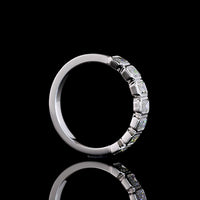 14K White Gold 7-Stone Eternity Band with Bezel Set Emerald Cut Lab Diamonds - 1.05 Carat Total Weight - Covaloro Fine Jewelry