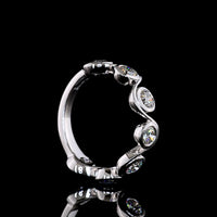 14K White Gold 7-Stone Eternity Band with Bezel Set Round Lab Grown Diamonds - 1.49 Carats Total Diamond Weight - Covaloro Fine Jewelry