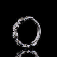14K White Gold 7-Stone Eternity Band with Bezel Set Round Lab Grown Diamonds - 1.49 Carats Total Diamond Weight - Covaloro Fine Jewelry