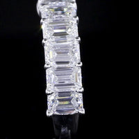 14K White Gold 7-Stone Eternity Band with Emerald Cut Lab Diamonds - 2.77 Carat Total Weight, D VS1 Clarity - Covaloro Fine Jewelry